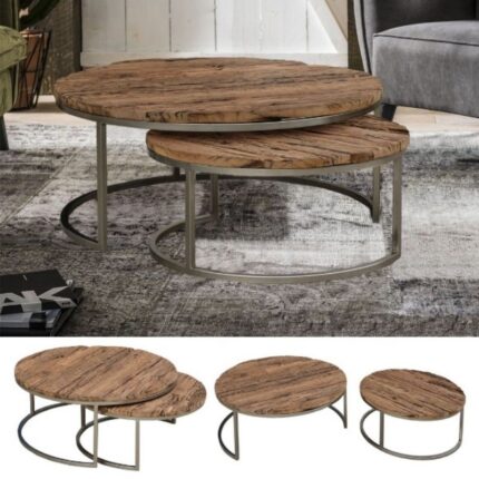 round acacia coffee table