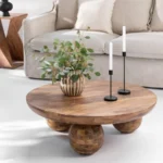 Carved Wood Coffee Table (Wood) - Image 4