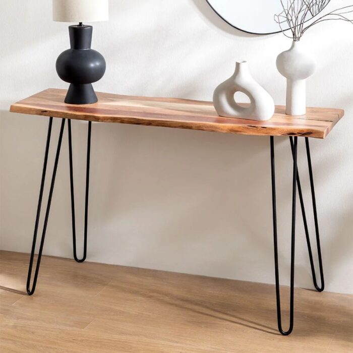 console table with hairpin legs