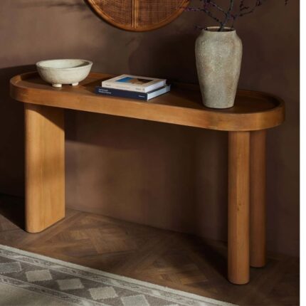 wood console table with drawers
