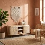 Hand Carved Mango Wood TV Cabinet – Rosette