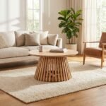 Miami Round Wooden Coffee Table (Solid Wood) - Image 4