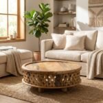 Carved Wood Coffee Table (Wood) - Image 2