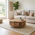 Carved Wood Coffee Table (Wood) - Image 3