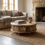 Carved Wood Coffee Table (Wood) - Image 6