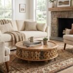 Carved Wood Coffee Table (Wood)