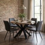 Siene Round Wooden Dining Table 4-Seater (Solid Wood) - Image 3