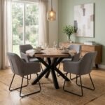 Siene Round Wooden Dining Table 4-Seater (Solid Wood)