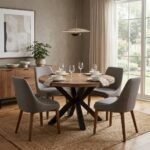 Siene Round Wooden Dining Table 4-Seater (Solid Wood) - Image 4