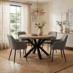 Siene Round Wooden Dining Table 4-Seater (Solid Wood) - Image 6