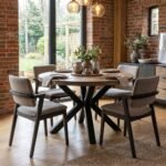 Siene Round Wooden Dining Table 4-Seater (Solid Wood) - Image 5