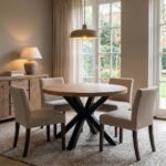 Siene Round Wooden Dining Table 4-Seater (Solid Wood)