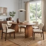 Dives Oval Dining Table 6-Seater (Solid Wood & cane) - Image 3