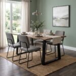 Vincent Rectangular Dining Table with Metal Legs (Solid Wood) - Image 3