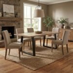 Vincent Rectangular Dining Table with Metal Legs (Solid Wood) - Image 5