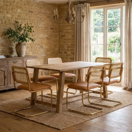 Tecuci Wooden Rectangular Dining Table (160×90 cm) (Solid Wood)
