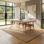 Douve Rectangular Wooden Dining (Solid Wood & metal Legs) - Image 5