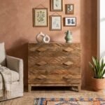 Adamas Designer Handicraft Wooden Chest of Drawers (Solid Wood)
