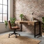 Florida Industrial Furniture Desk metal with (Solid Wood) - Image 4