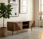 Mango Wood TV Unit with 2 Cabinet (Solid Wood)