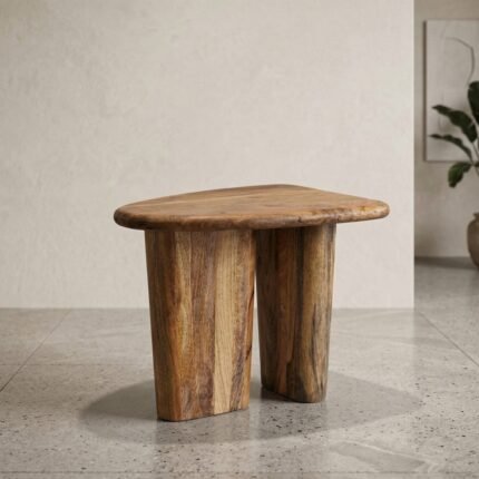 Natural Classic Wood Bedside Table (Solid Wood)