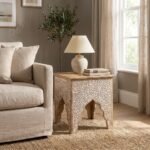 Heat Honey Brown Wood Tone Antique Side Table - Image 3