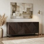 Kinshasa Retro Solid Mango Wood Sideboard (Solid Black Wood) - Image 2