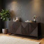 Kinshasa Retro Solid Mango Wood Sideboard (Solid Black Wood) - Image 4