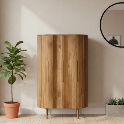 Theodore Lined Cabinet (Solid Wood)