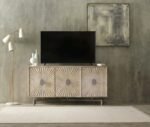 Hand Carved Natural Solid Wood Sideboard (Solid Wood)