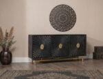 San Atlanta Sideboard (Solid Black Wood)
