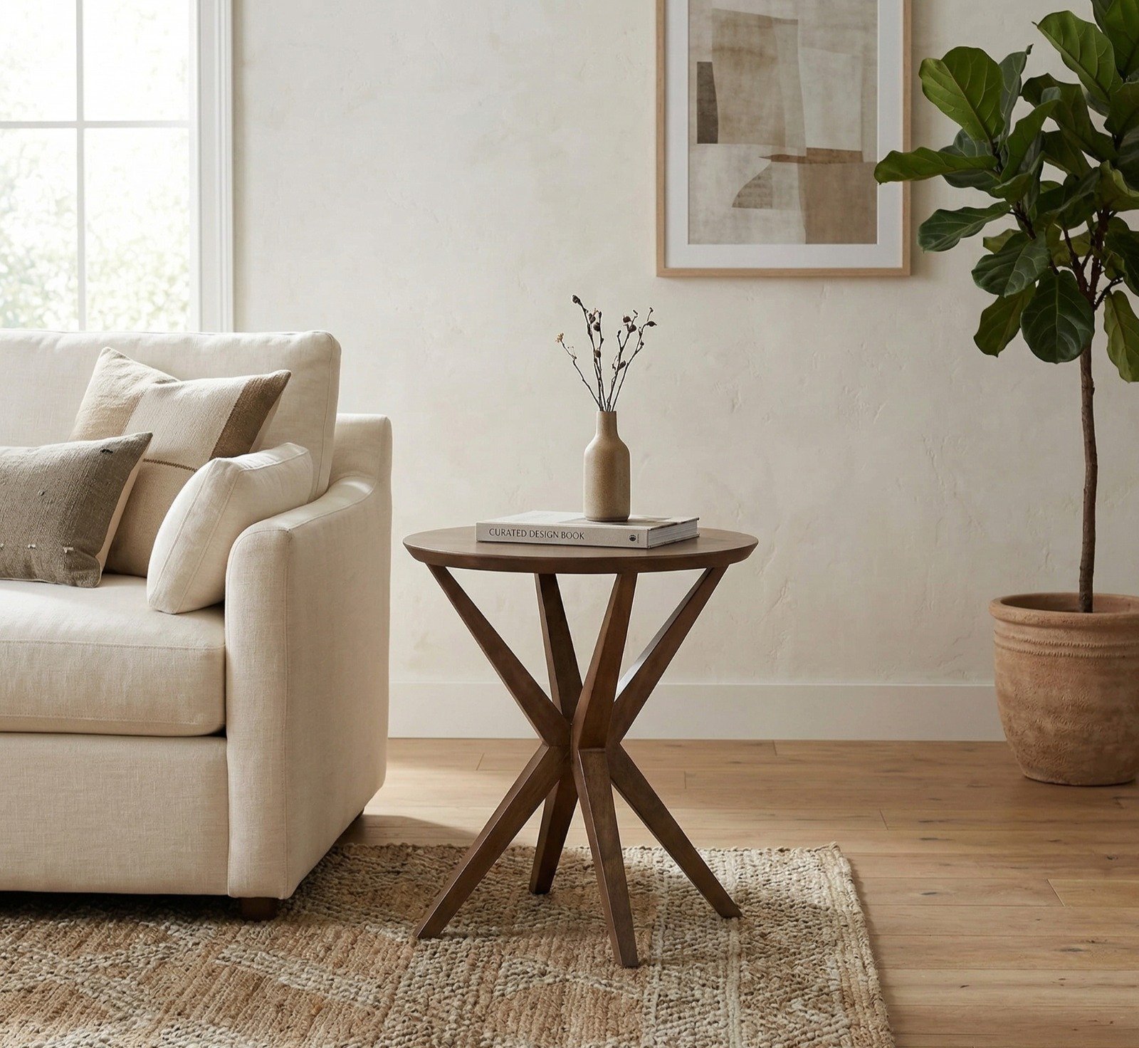 Facile Round Wooden Side Table Facile Round Wooden Side Table