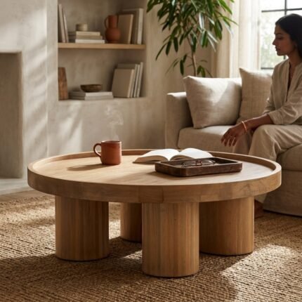 Round Wooden Coffee Table