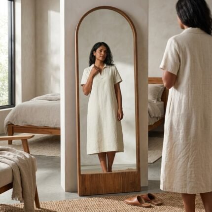 Classic Wooden Wall Mirror / Living Room - Bedroom Decor