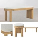 Columna Indian Off White Bench (Solid Wood)