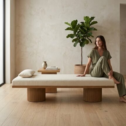 Flute Brazilin Wooden Bench (Solid Wood)