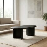 Black Crescent Coffee table (Solid Wood) - Image 4