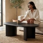 Black Crescent Coffee table (Solid Wood) - Image 2