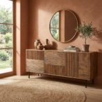 Carroway Ribbed Hazelnut Brown Sideboard