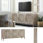 Dex Striado Hand Carved Sideboard (Solid Wood)