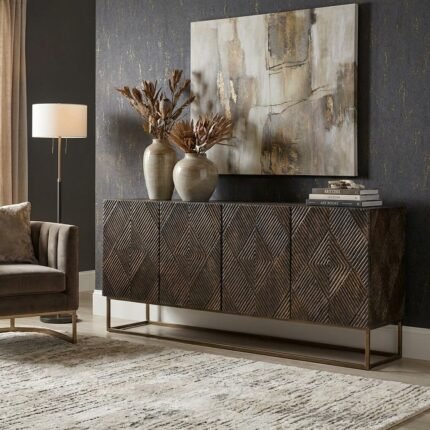 Majestic Gold Marcellus Four-Door Credenza (Solid Wood)