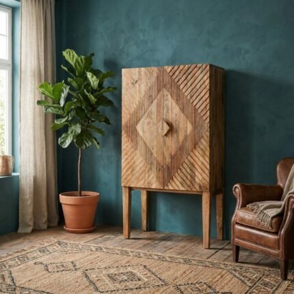 Argos Mango Wood High Cabinet (Solid Wood)
