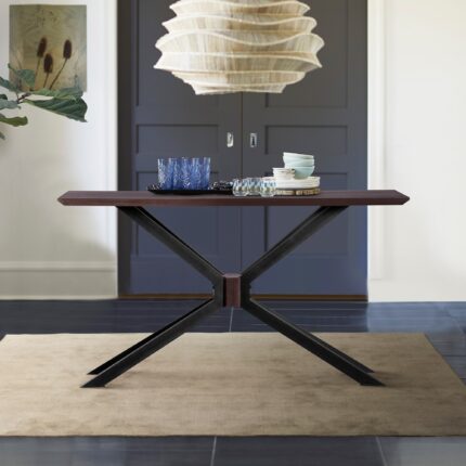 Dark Wood Console Table Spider With Metal Legs