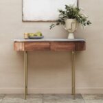 solid wood console table with drawers