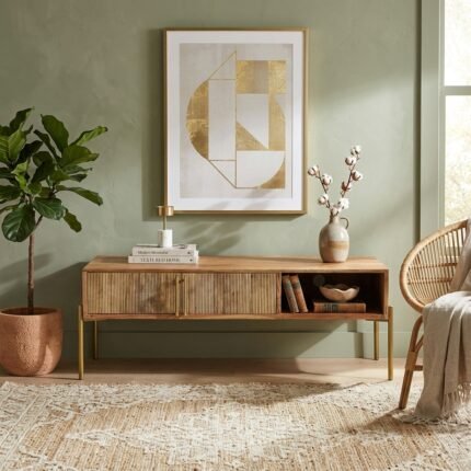 Madrid Wooden Cabinet | Metal Legs