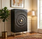 Aveiro Wooden Cabinet with Metal Legs (Solid Wood)