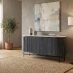 Leuven Solid Wood Sideboard | Marble Top (Black Wood) - Image 5