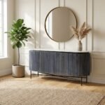 Leuven Solid Wood Sideboard | Marble Top (Black Wood)