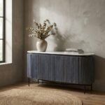 Leuven Solid Wood Sideboard | Marble Top (Black Wood)