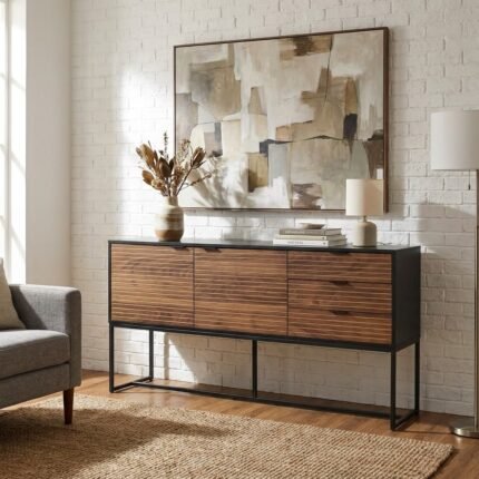 Sagres 2-Door Wooden Sideboard | Metal Legs